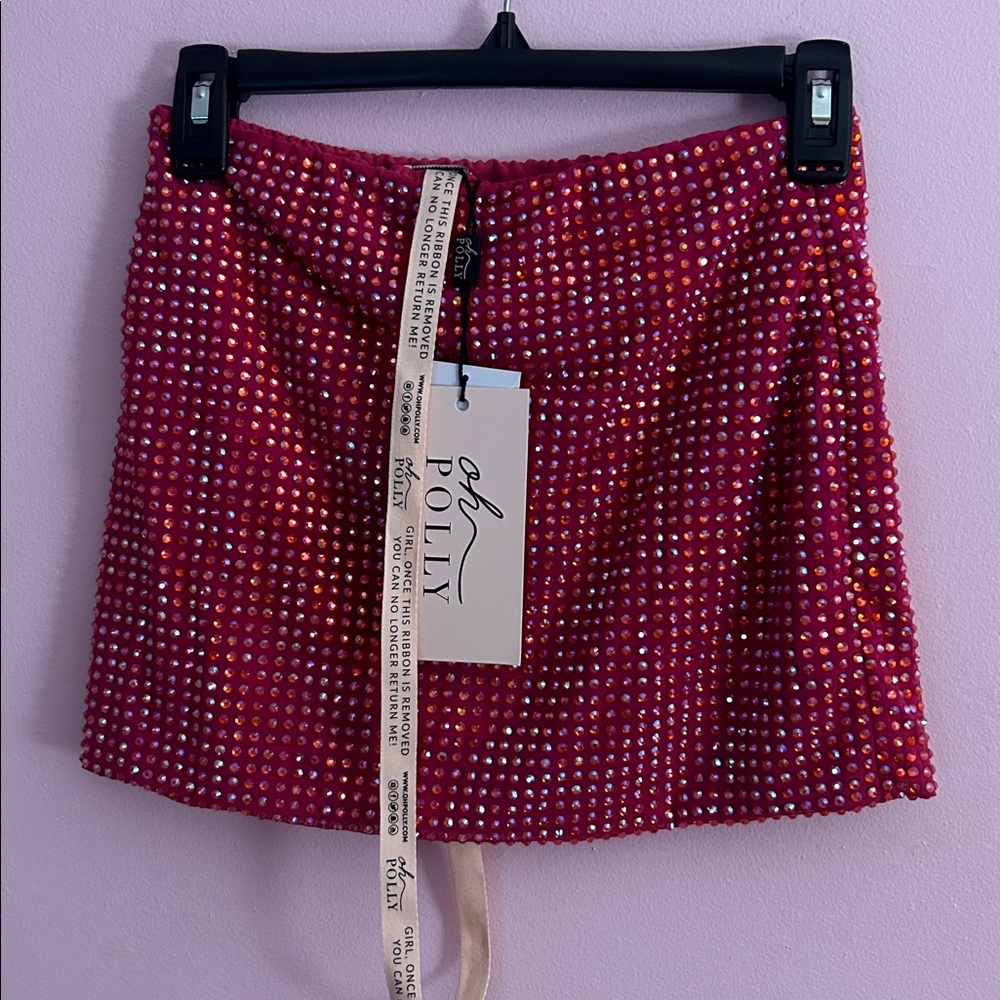 Oh Polly Rhinestone Mini Skirt - Picture 3 of 4